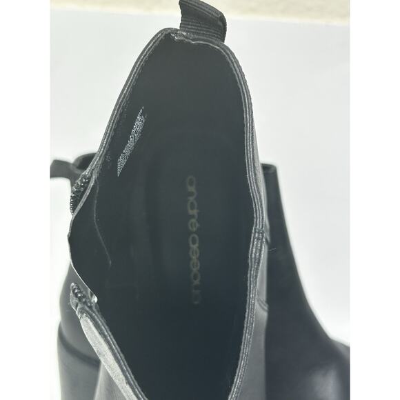 Andre Assous Womens Milla Leather Boots Black Size 8 Bootie Worn Once Block - Picture 8 of 10